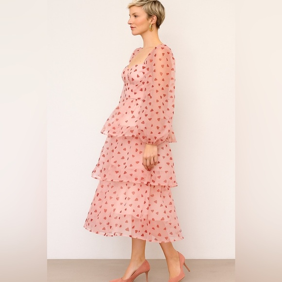 Elegant Pink Layered Dress - Picture 1 of 5